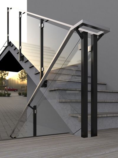 Geländer Treppe mit Glasfüllung