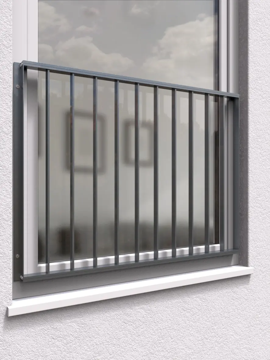 französischer Balkon Fenstergitter Aluminium