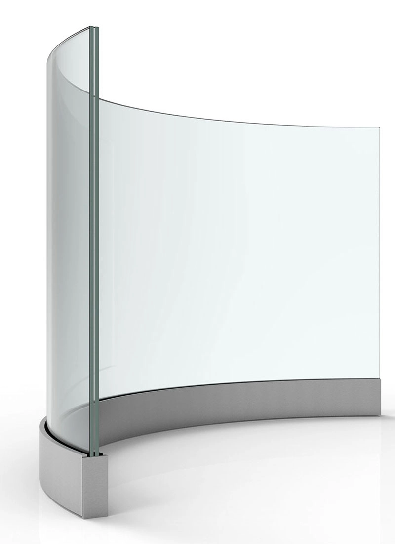 Gebogenes Ganzglasgeländer VISOPLAN Sinus - Balkon aus Glas