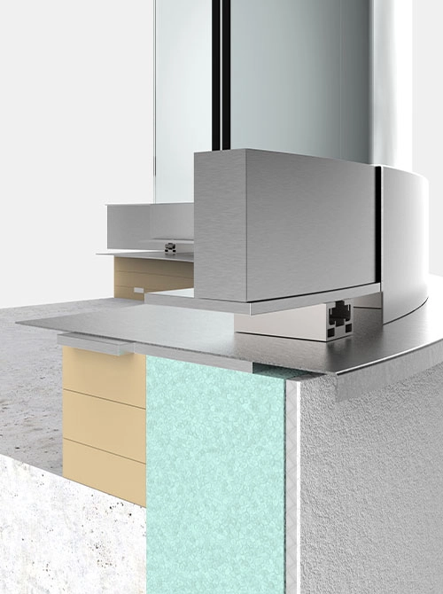 Gebogenes Ganzglasgeländer VISOPLAN Sinus - Balkon aus Glas