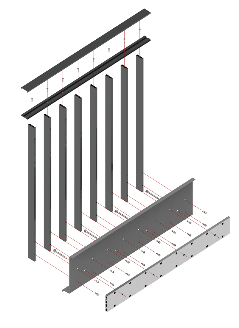 Geländersystem LAMINA der Systemaufbau 